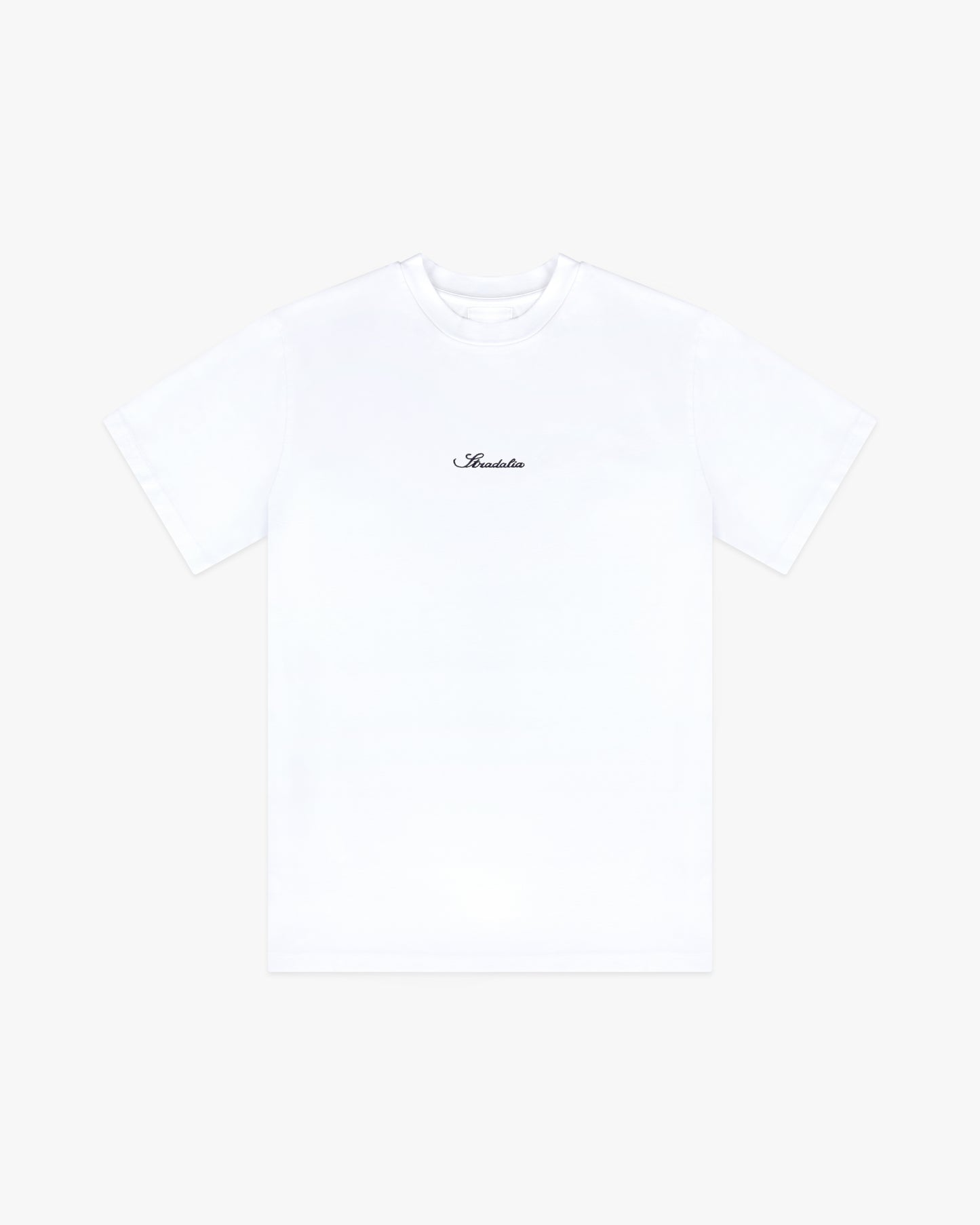 Script Logo White Embroidered Tee