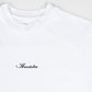 Script Logo White Embroidered Tee