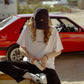 Script Logo White Embroidered Tee