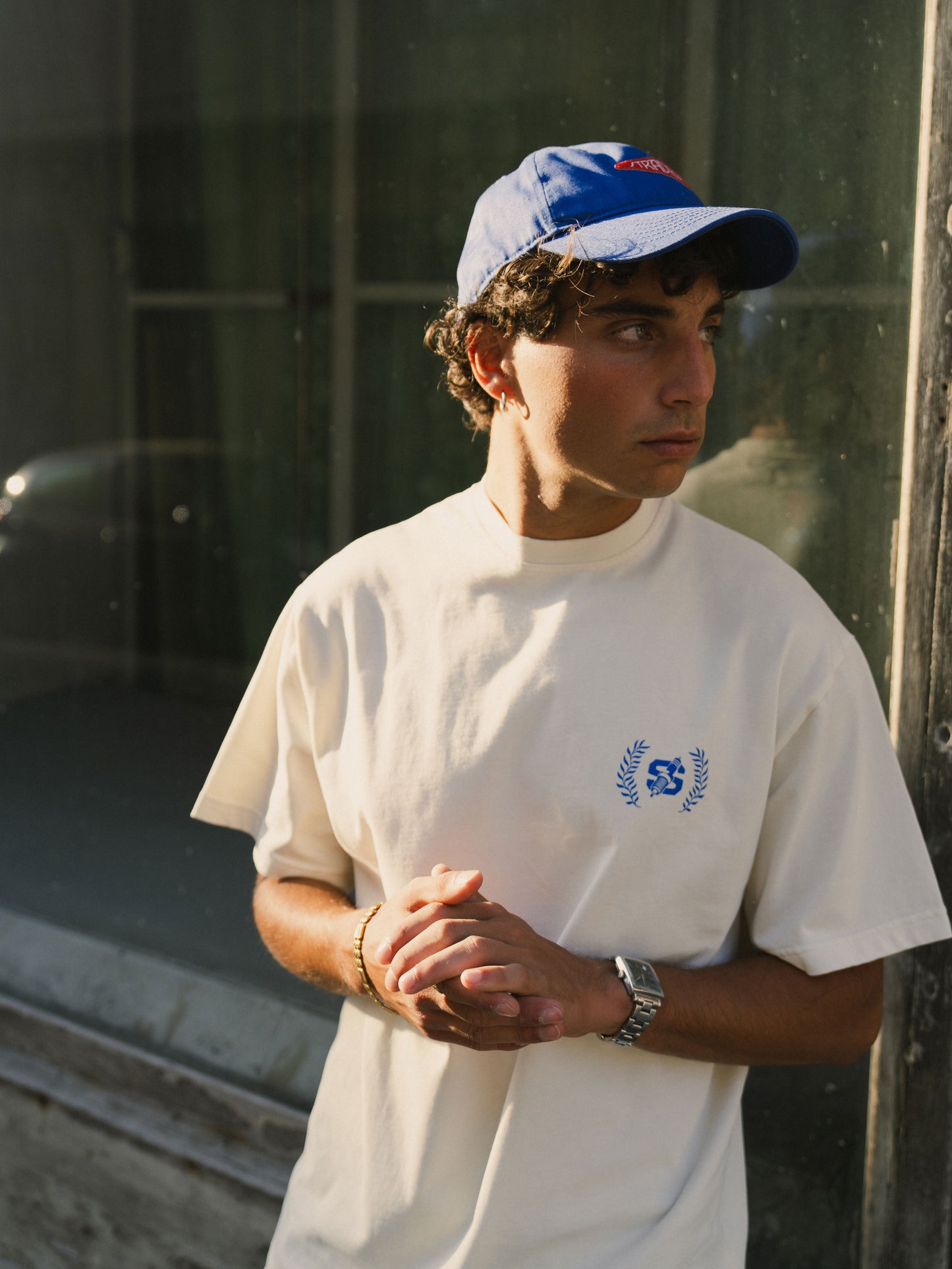 Spark Plug Monogram Ecru Tee