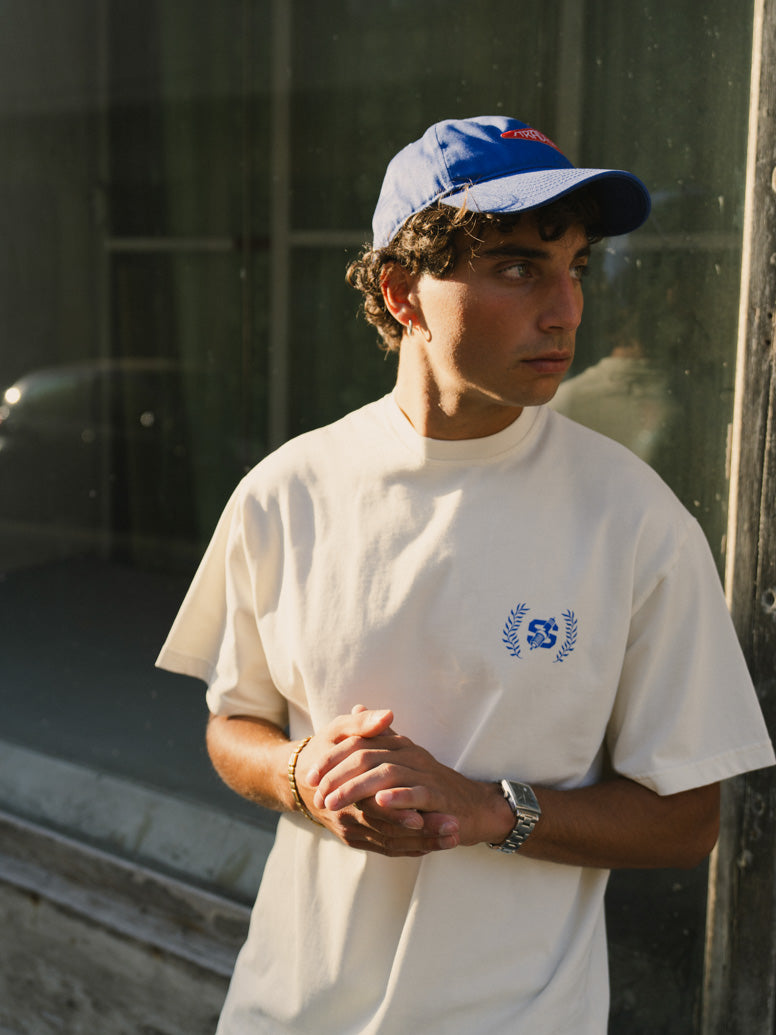 Spark Plug Monogram Ecru Tee