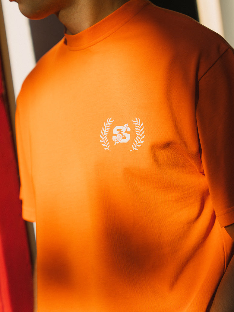 Spark Plug Monogram Orange Tee