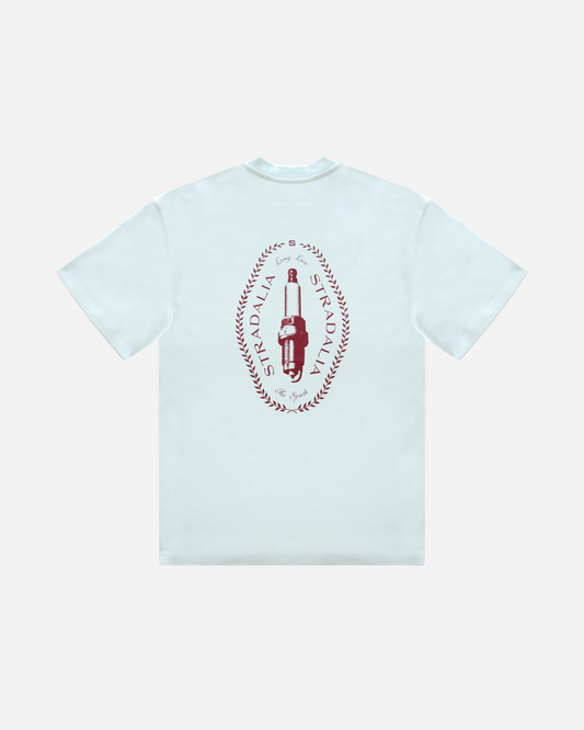 Halftone Spark Plug Aqua Tee