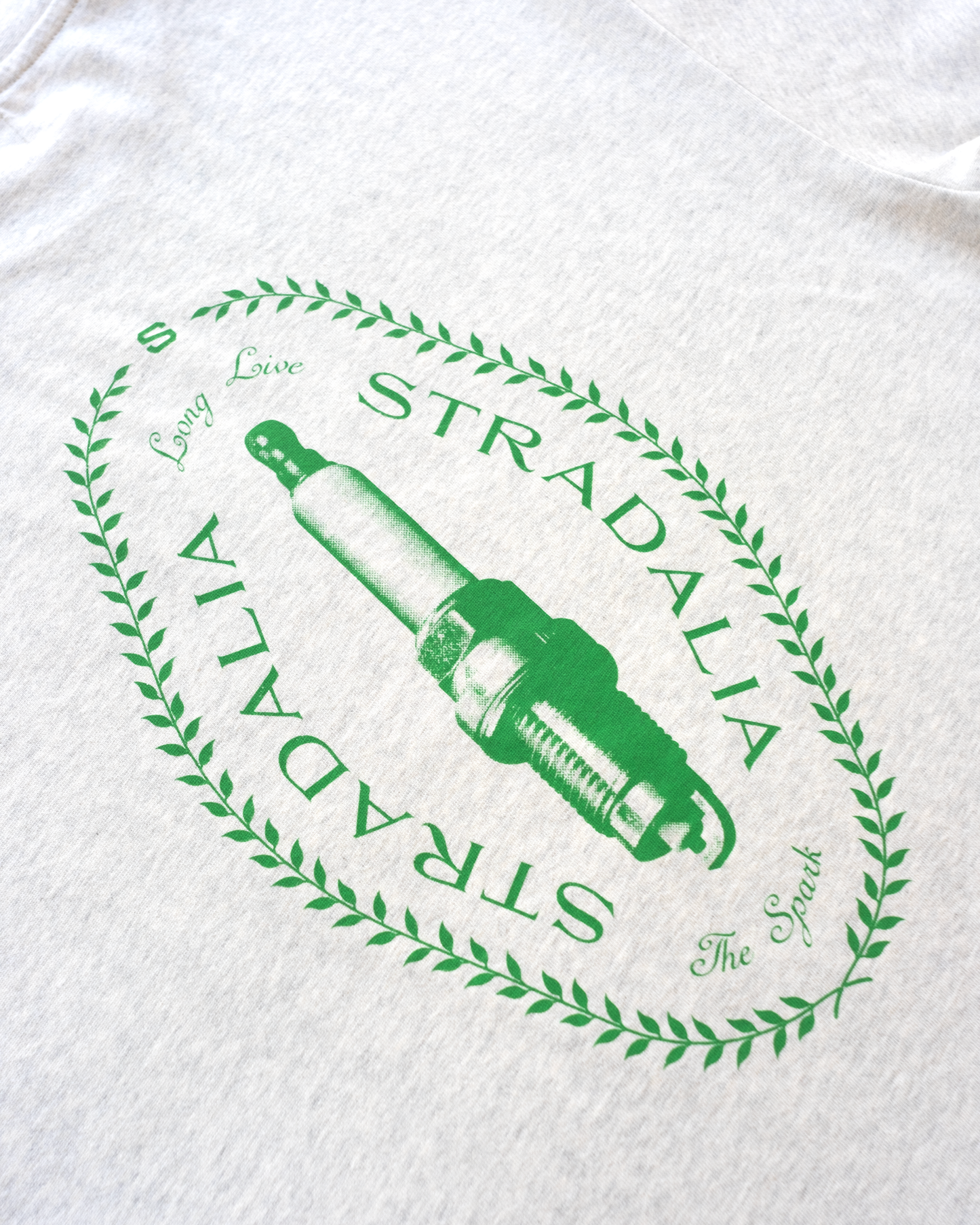 Halftone Spark Plug Grey Tee