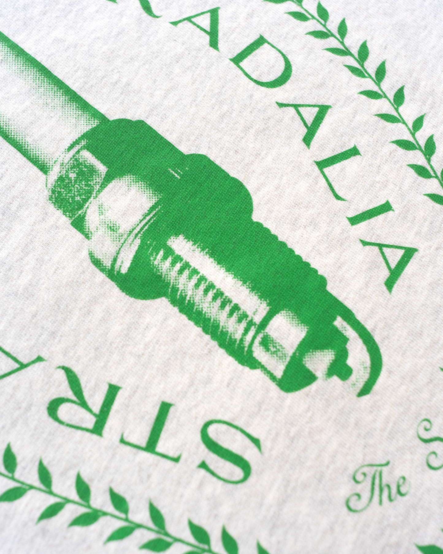 Halftone Spark Plug Grey Tee