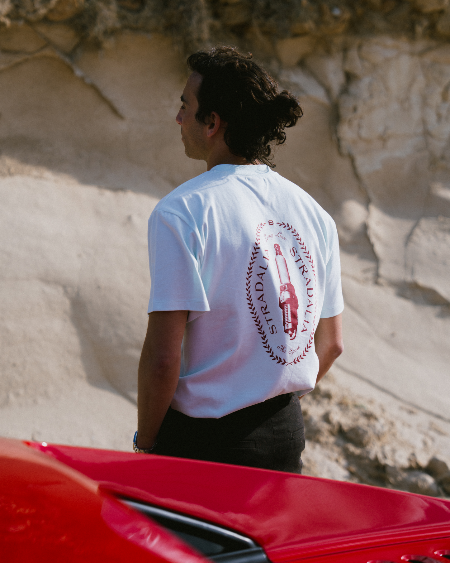 Halftone Spark Plug Aqua Tee