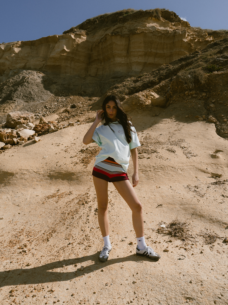 Halftone Spark Plug Aqua Tee