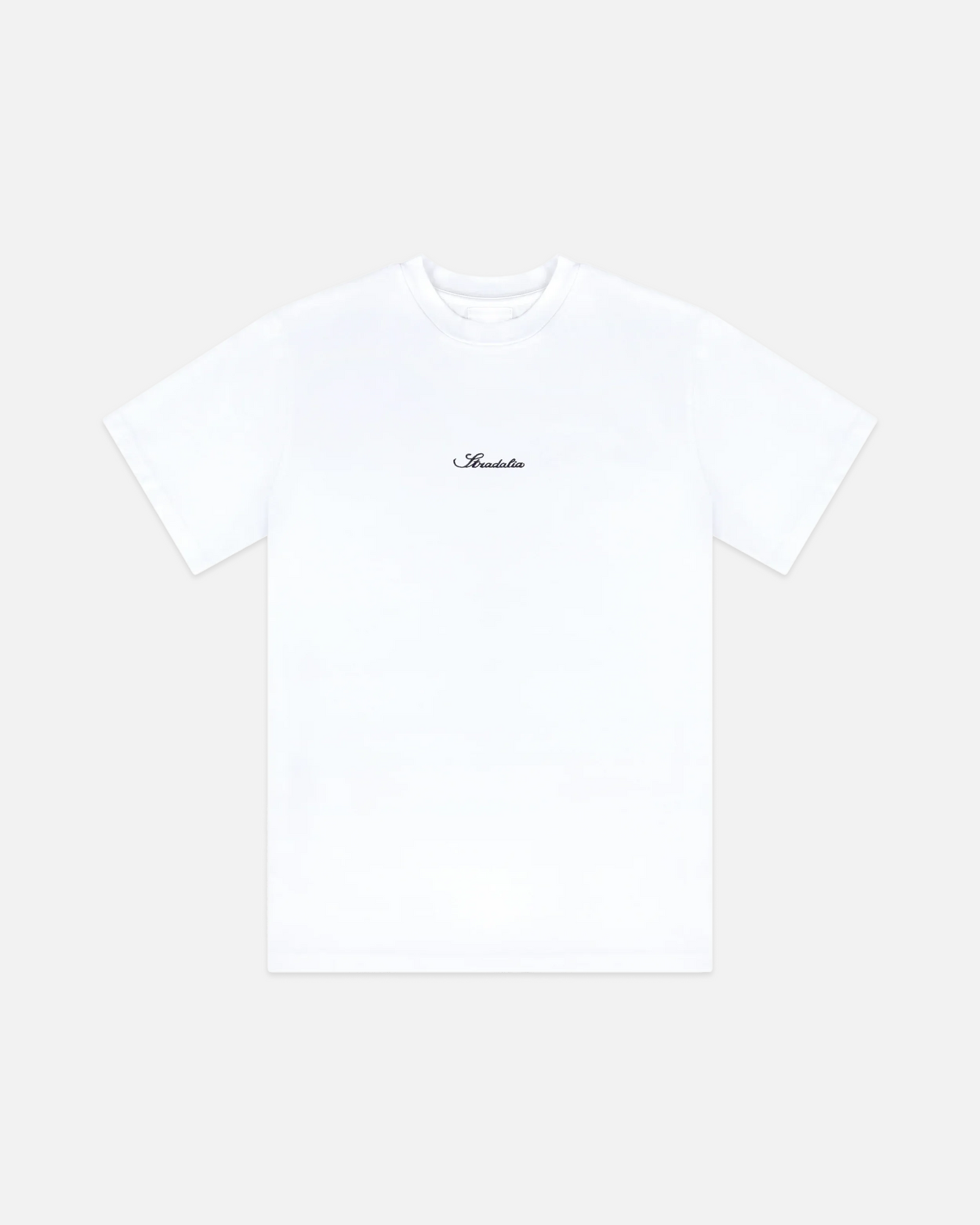 Script Logo White Embroidered Tee